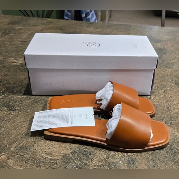 The Drop Women's Oslo One Band Sandal, Mocha #735, 736, 737 - Picture 2 of 12